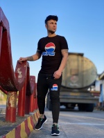 ست تیشرت و اسلش طرح PEPSI مشکی