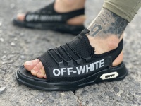 صندل تابستانی مدل OFF-WHITE رنگ مشکی سفید