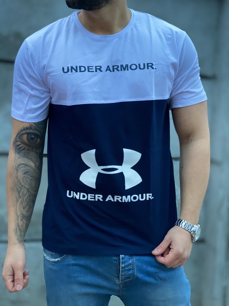 تیشرت سایز بزرگ under armour سفید سرمه ای