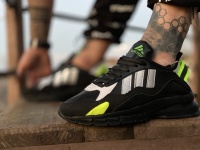 کتونی 3خط Adidas مشکی فسفری