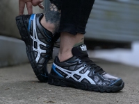 کتونی ASICS مشکی سفید کف مشکی