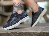 کتونی ASICS بافتی مشکی طوسی کف سفید