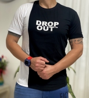 تیشرت آستین کوتاه Drop Out مشکی سفید