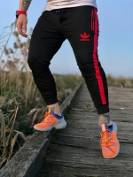 شلوار اسلش Adidas مشکی نوار قرمز