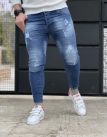 شلوار جین زاپدار سنگشور Denim رنگ پاشیده