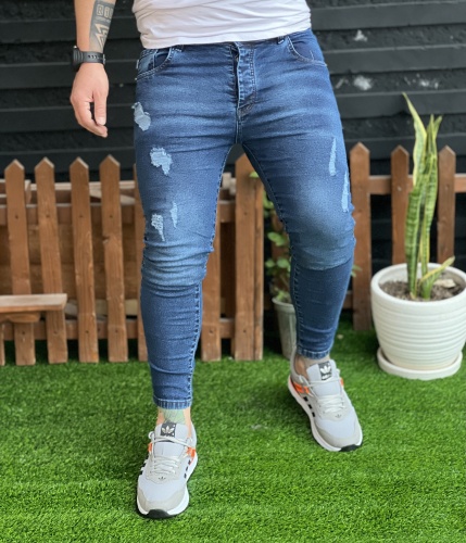 شلوار جین زاپدار سنگشور Denim آبی تیره