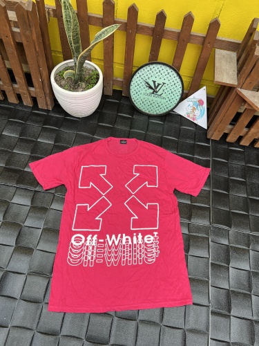 تیشرت آستین کوتاه off white سرخابی