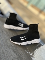 کتونی جورابی ساق دار دو Nike مشکی کف سفید