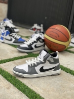 کتونی ساقدار Nike Jordan حراجی سفید طوسی