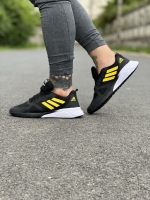 کتونی اسپرت 3خط Adidas مشکی زرد