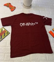 تیشرت آستین کوتاه off-white زرشکی