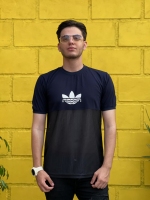 تیشرت آستین کوتاه adidas دو تیکه توری سرمه ای