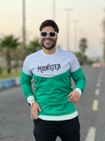 تیشرت آستین بلند MONSTER سفید سبز