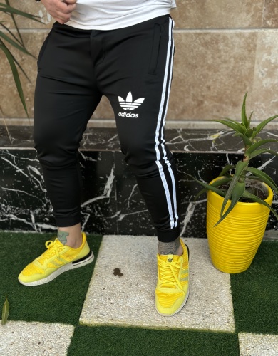 شلوار اسلش adidas سه خط مشکی سفید