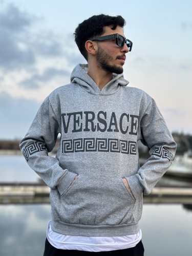 هودی VERSACE طوسی ملانژ