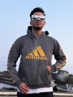 هودی adidas طوسی نارنجی