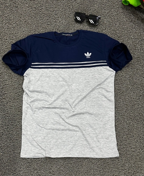 تیشرت آستین کوتاه ADIDAS سرمه ای طوسی