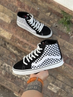 کتونی ساقدار VANS ALLSTAR شطرنجی سفید مشکی