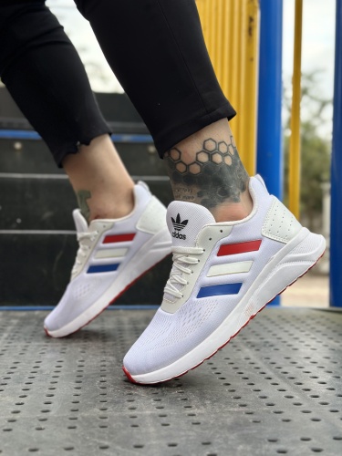 کتونی Adidas Falcon سفید قرمز آبی