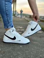 کتونی ساقدار NEW NIKE AIR سفید زیره مشکی