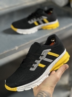 کتونی حراجی adidas مشکی زرد طوسی