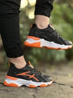 کتونی اسپرت سایز میانه ASICS مشکی نارنجی