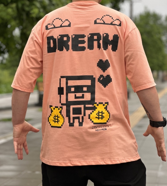 تیشرت آستین کوتاه DREAM گلبهی