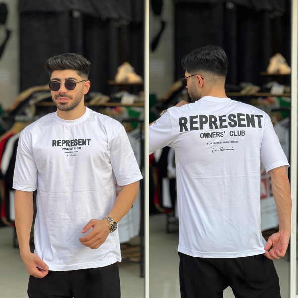 تیشرت آستین سه رب REPRESENT سفید