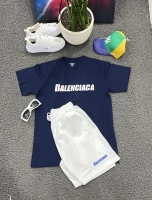 ست تیشرت و شلوارک BALENCIAGA سرمه ای سفید