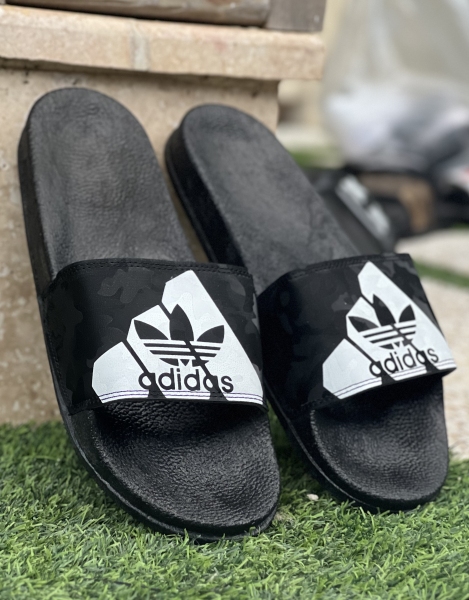 دمپایی مردانه ADIDAS دو رنگ مشکی سفید