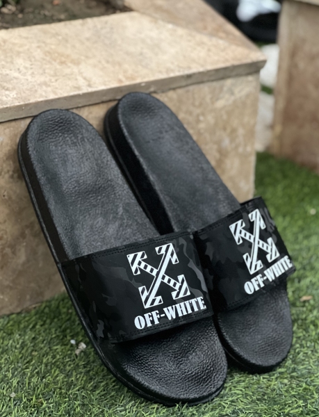 دمپایی مردانه OFF WHITE مشکی سفید