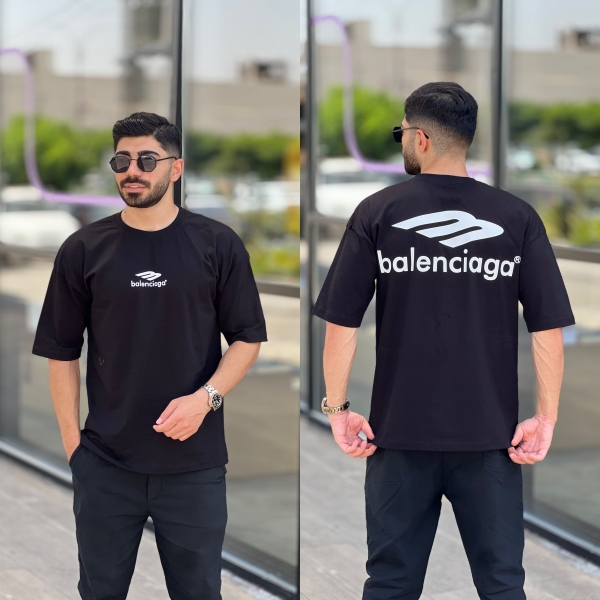 تیشرت آستین سه رب Balenciaga مشکی