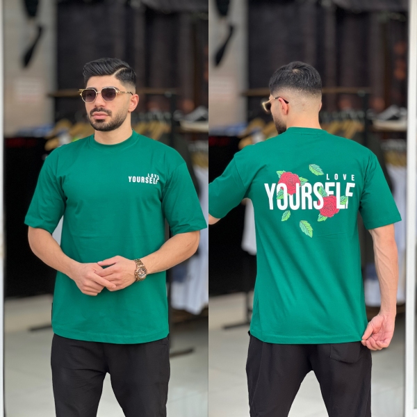 تیشرت باکسی Your Self سبز