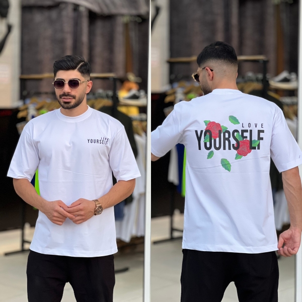 تیشرت باکسی Your Self سفید