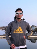 هودی حراجی adidas طوسی نارنجی