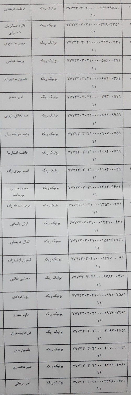 رسید مرسولات پستی ارسال شده