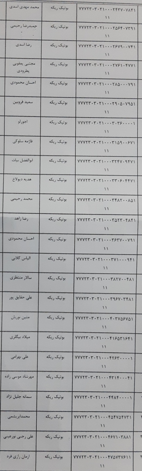 رسید مرسولات پستی ارسال شده