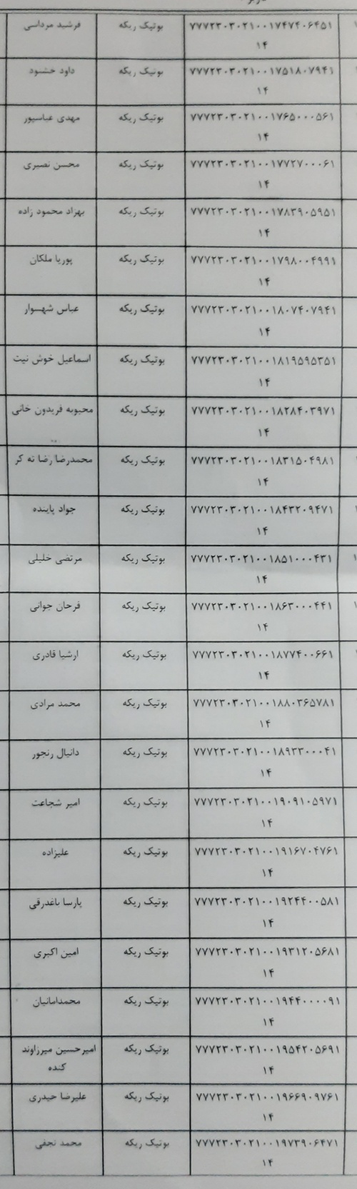 رسید مرسولات پستی ارسال شده