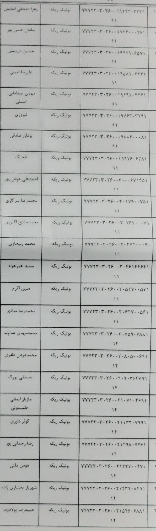 رسید مرسولات پستی ارسال شده