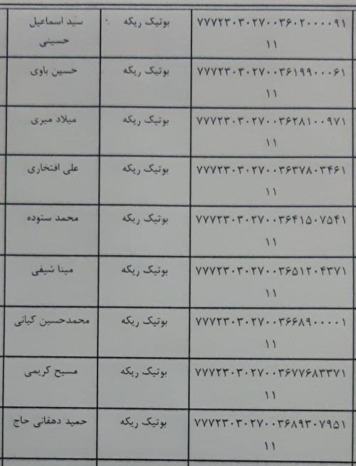 رسید مرسولات پستی ارسال شده