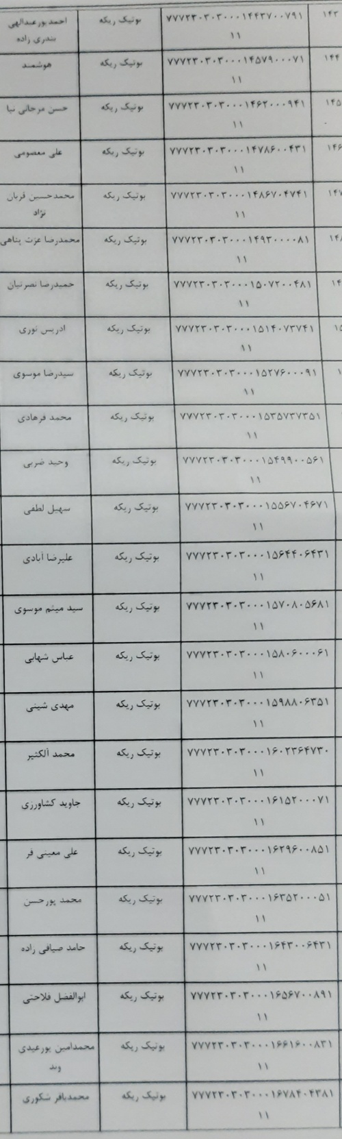 رسید مرسولات پستی ارسال شده