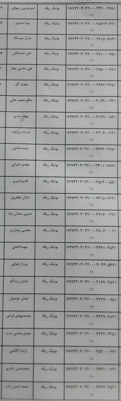 رسید مرسولات پستی ارسال شده