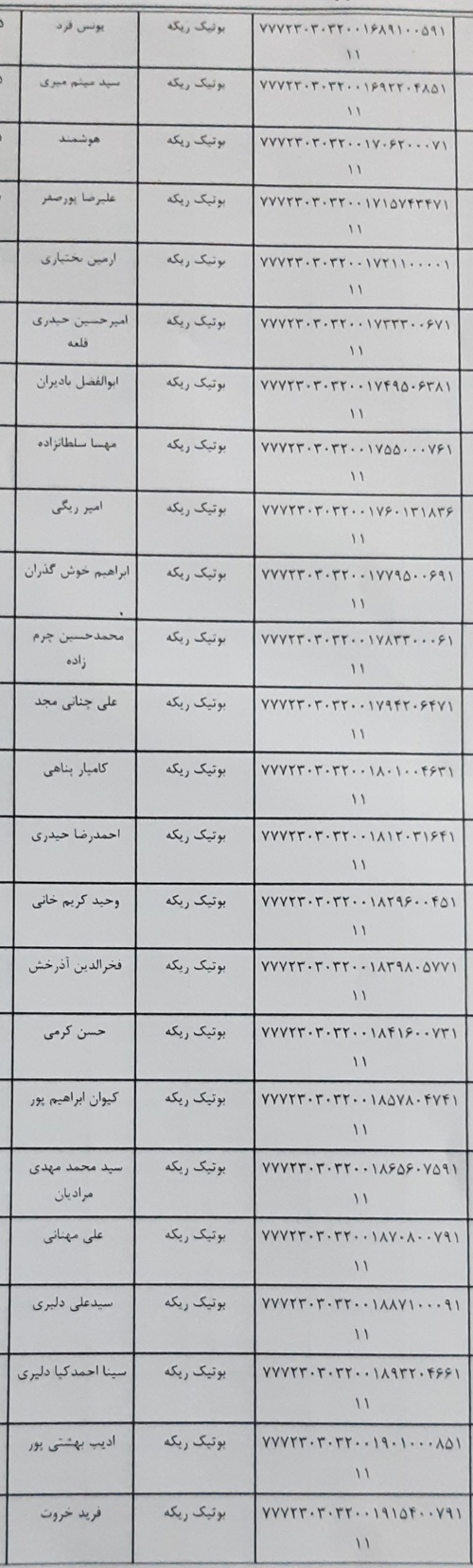 رسید مرسولات پستی ارسال شده