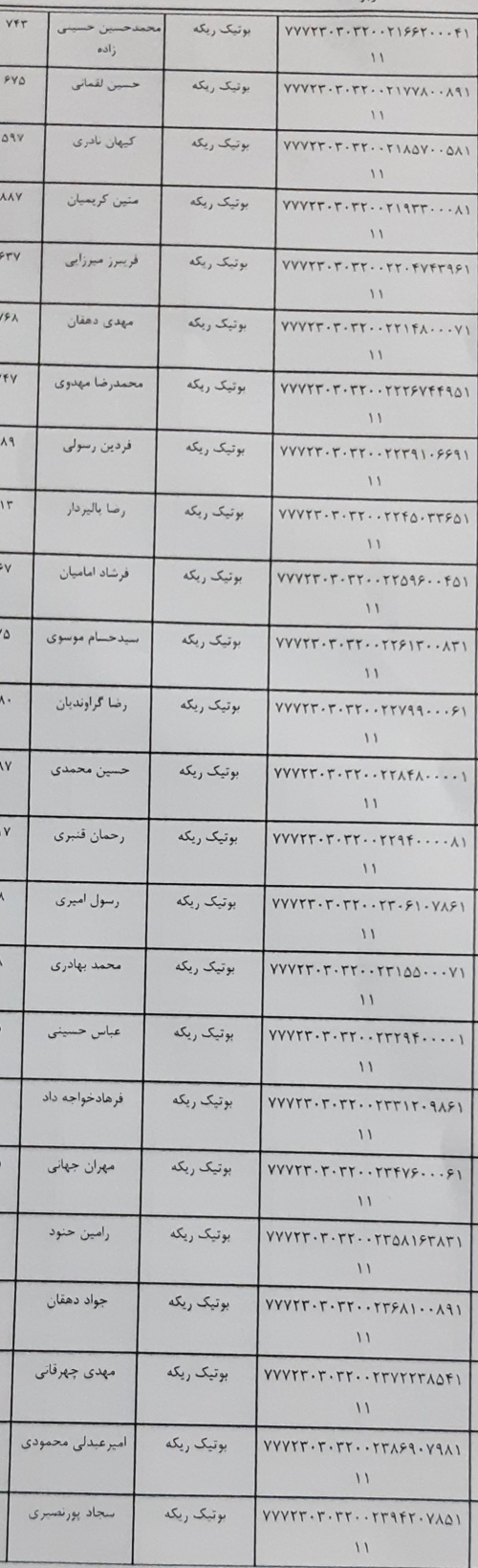 رسید مرسولات پستی ارسال شده