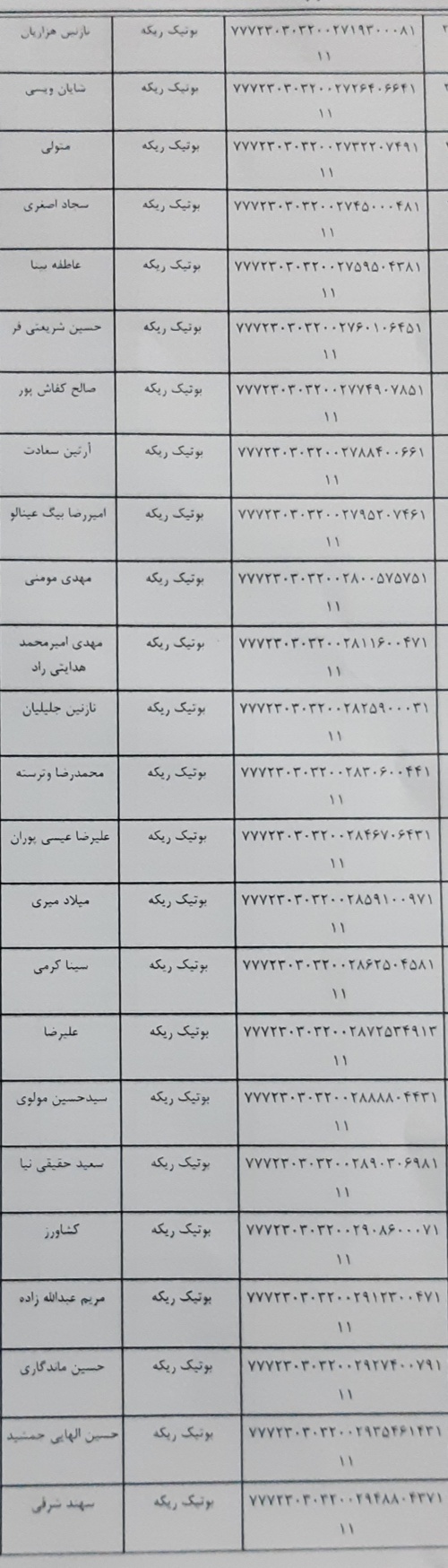 رسید مرسولات پستی ارسال شده